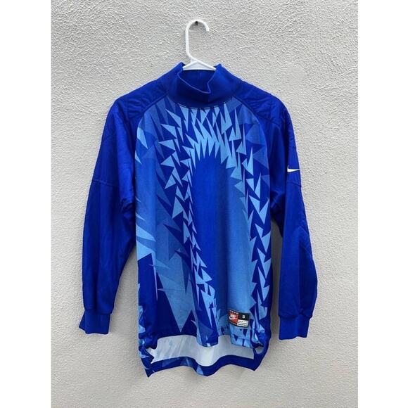 Nike Jersey Size Small Team Sports Blue Mock Neck Long Sleeve - Picture 1 of 10